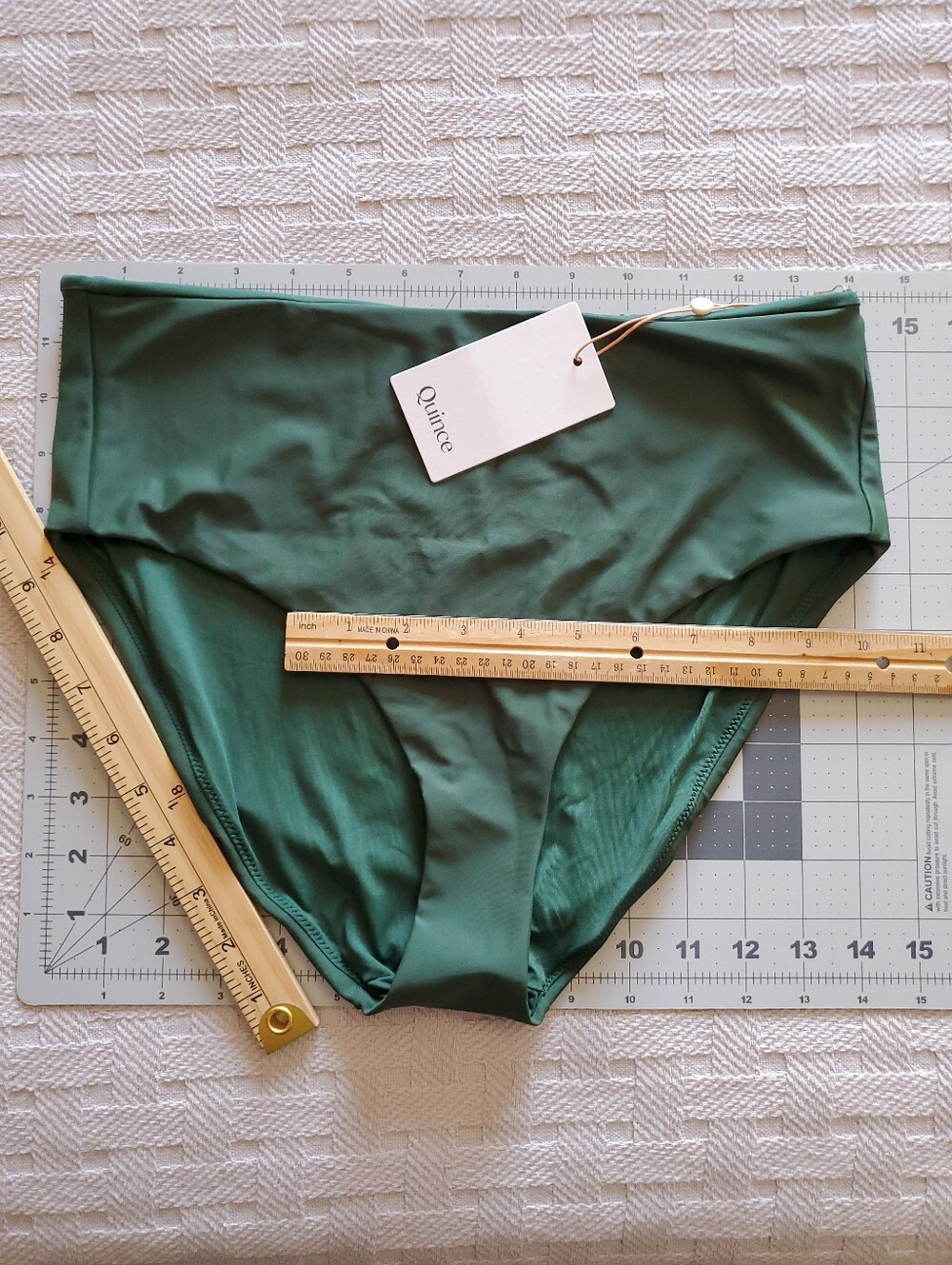 NWT Quince Italian Swimwear Lot 4pc Palm Green Bikini Tops High Rise Bottom - Picture 15 of 16